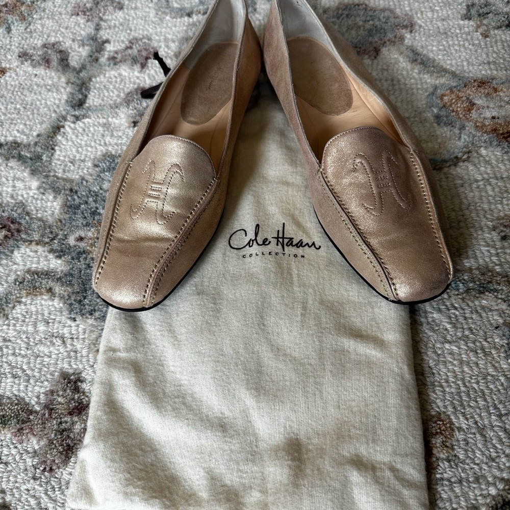 Cole Haan Metallic Gold Loafers